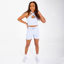 Load image into Gallery viewer, "Sky" Tie Me Up Shorts